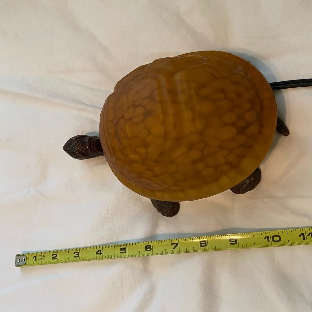 METAL AMBER TURTLE LAMP - Picture 14 of 14